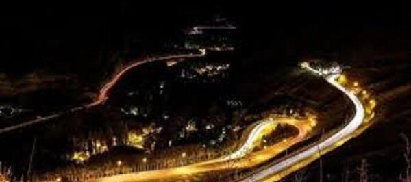 عکس جاده شمال در شب