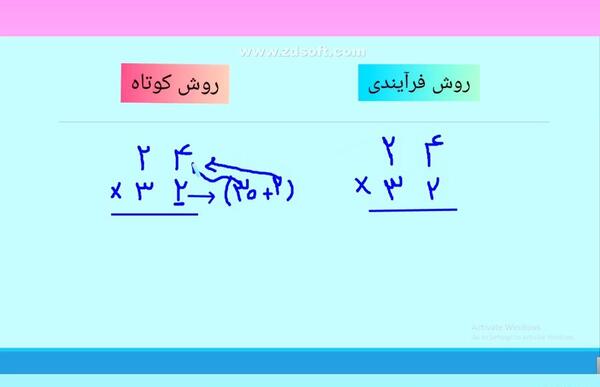 عکس ضرب دو رقم در دو رقم