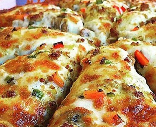 عکس پیتزا مرغ و قارچ