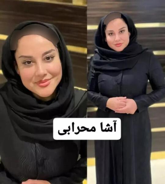 عکس آشا محرابی با همسر