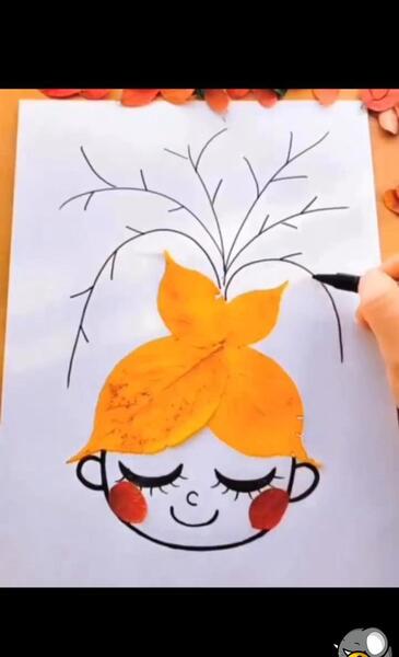 عکس کاردستی با برگ پاییزی