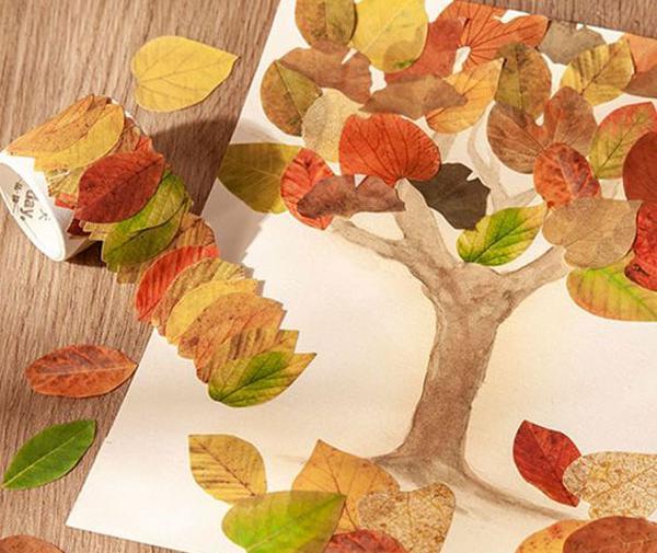 عکس کاردستی با برگ پاییزی