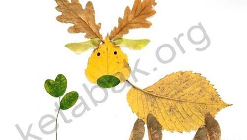 عکس کاردستی با برگ پاییزی
