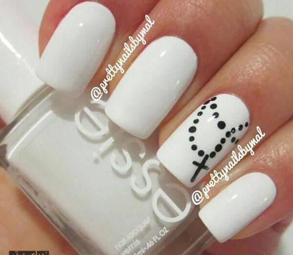 عکس مدل ژلیش ناخن رنگ سفید