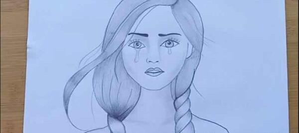 عکس نقاشی غمگین ساده