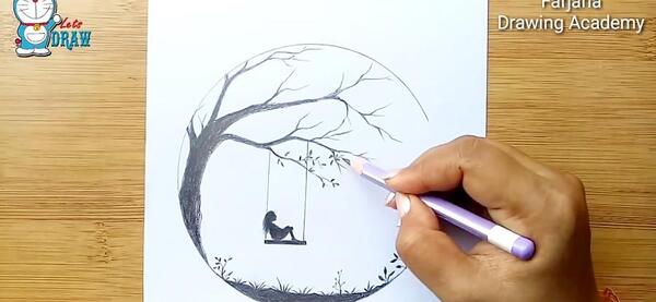 عکس نقاشی غمگین ساده