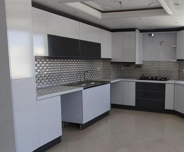 عکس کابینت سفید طوسی