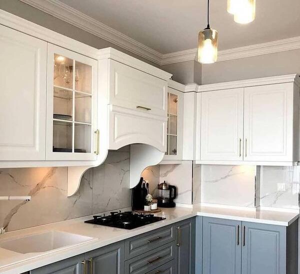 عکس کابینت سفید طوسی