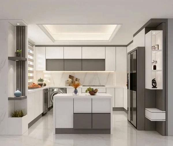 عکس کابینت سفید طوسی