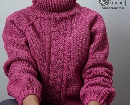 عکس آموزش پلیور قلاب بافی