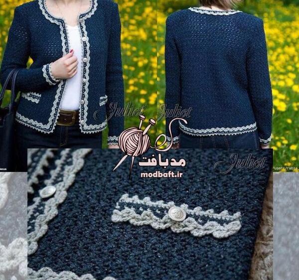 عکس آموزش پلیور قلاب بافی