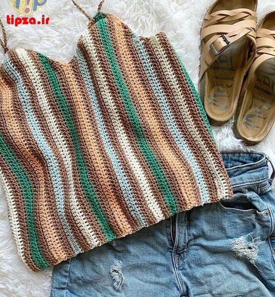 عکس آموزش پلیور قلاب بافی