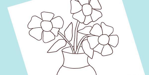 عکس نقاشی گل ساده ذهنی