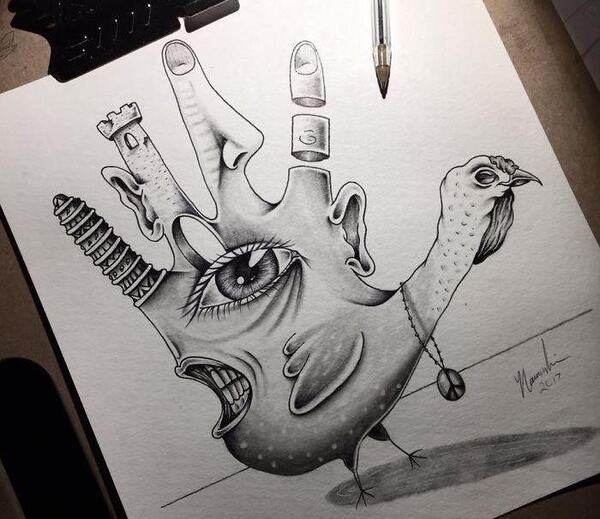 عکس نقاشی گل ساده ذهنی
