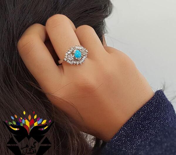 عکس انگشتر فیروزه ای