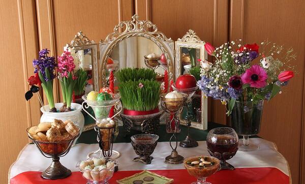 عکس از سفره هفت سین سال گاو