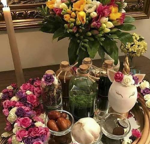 عکس از سفره هفت سین سال گاو