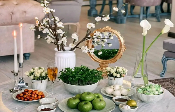عکس از سفره هفت سین سال گاو