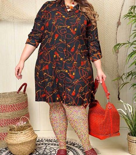 عکس مدل سارافون خانگی برای افراد چاق