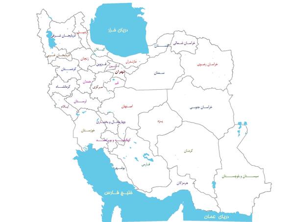 عکس نقشه ایران شهرها