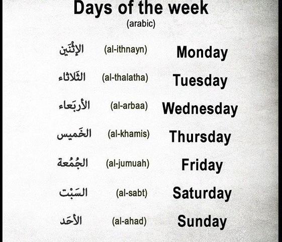عکس نوشته عربی پنجشنبه ها
