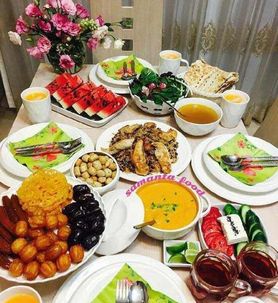 عکس سفره افطار مجلسی