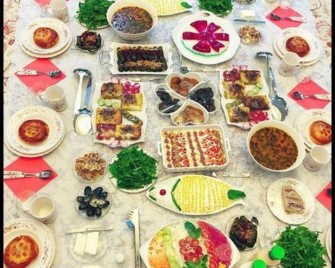 عکس سفره افطار مجلسی
