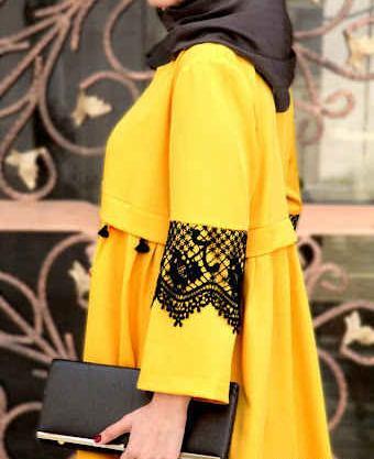 عکس مدل مانتو بلند با پارچه ژرسه