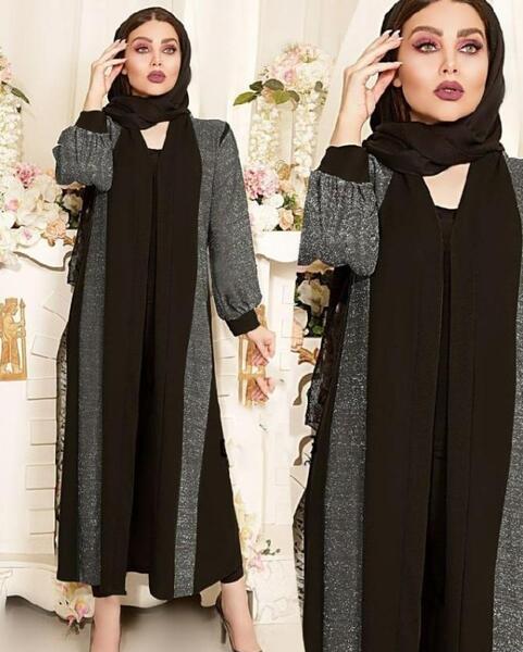 عکس مدل مانتو بلند با پارچه ژرسه