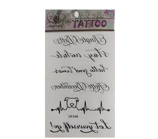 عکس طرح تاتو نوشته روی کاغذ