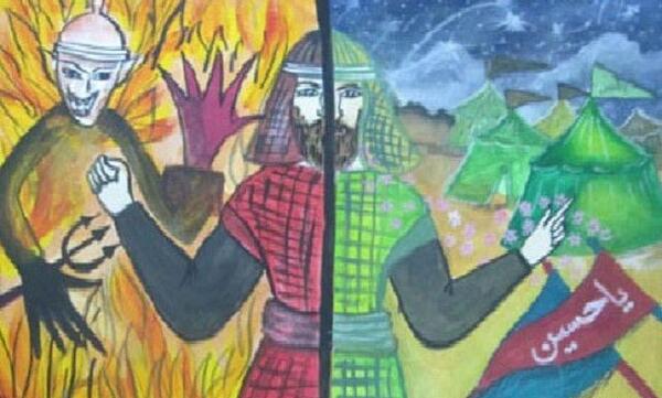 عکس نقاشی شمر و امام حسین