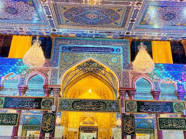 عکس حرم امام حسین در شب میلاد