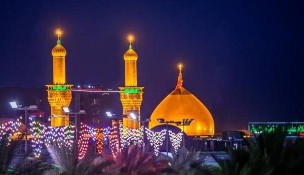 عکس حرم امام حسین در شب میلاد