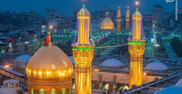 عکس حرم امام حسین در شب میلاد