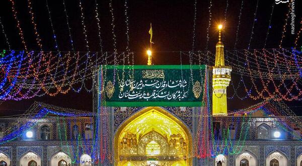 عکس حرم امام حسین در شب میلاد
