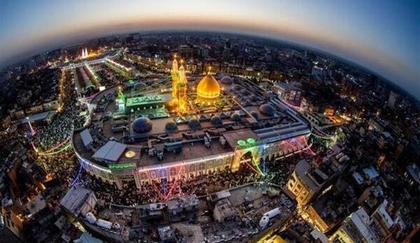 عکس حرم امام حسین در شب میلاد