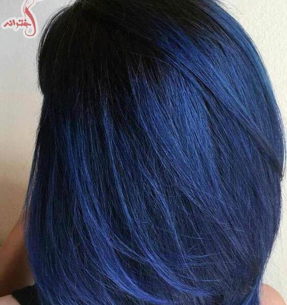 عکس رنگ مو آبی