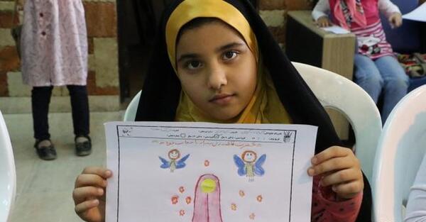 عکس نقاشی دخترانه حجاب دار