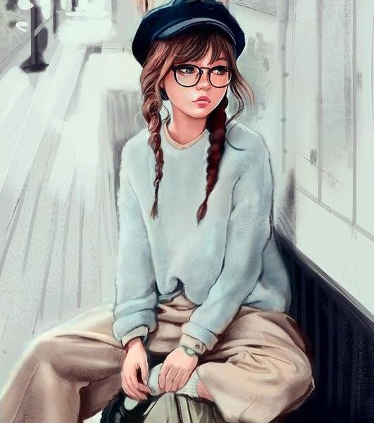 عکس دختر نقاشی فانتزی برای پروفایل