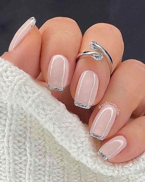 عکس مدل ناخن دخترانه فرنچ رنگی