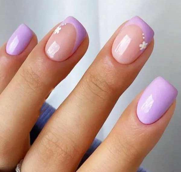 عکس مدل ناخن دخترانه فرنچ رنگی