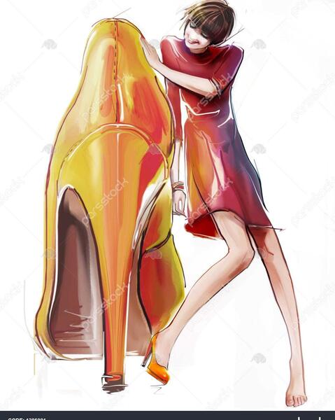 عکس دختر با کفش پاشنه بلند
