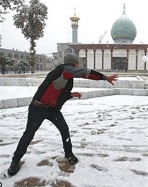 عکس برف شیراز امروز