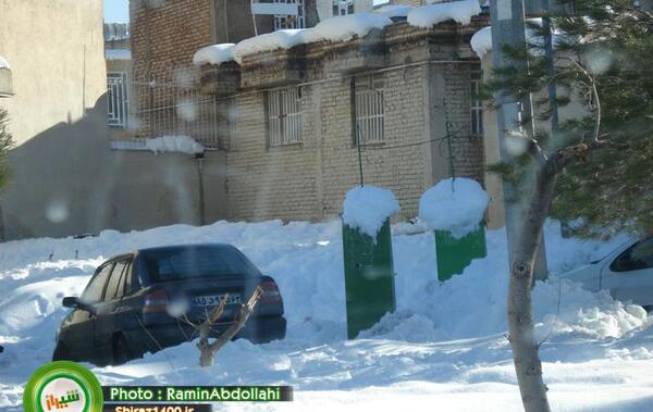 عکس برف شیراز امروز