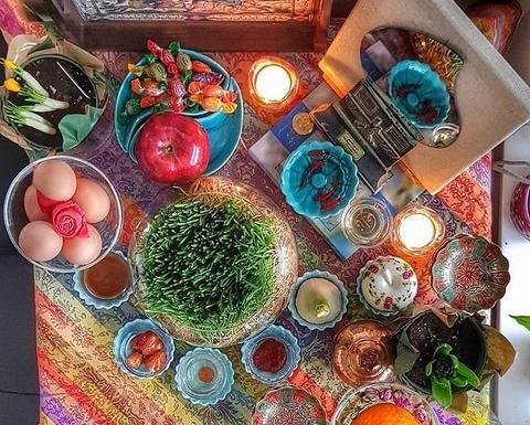 عکس ایده سفره هفت سین با وسایل دور ریختنی