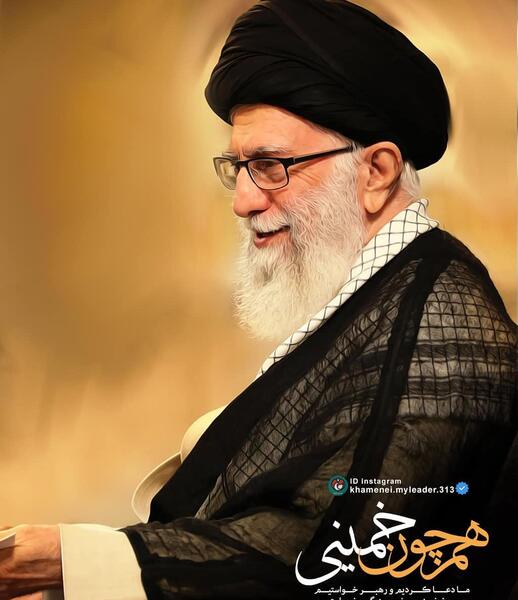 عکس رهبر با پرچم ایران