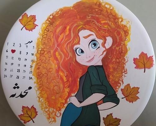 عکس نقاشی دخترانه روی سفال