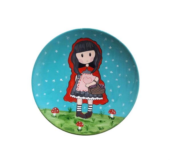عکس نقاشی دخترانه روی سفال