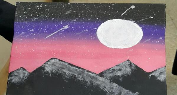 عکس نقاشی دخترانه روی سفال