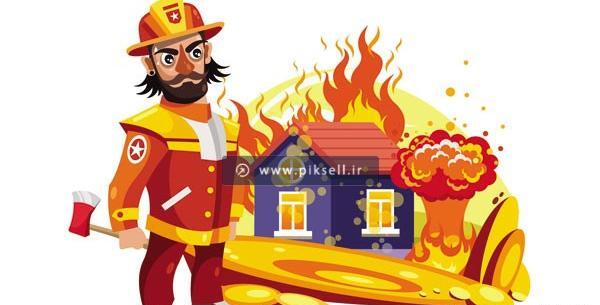 عکس کارتونی آتش نشان